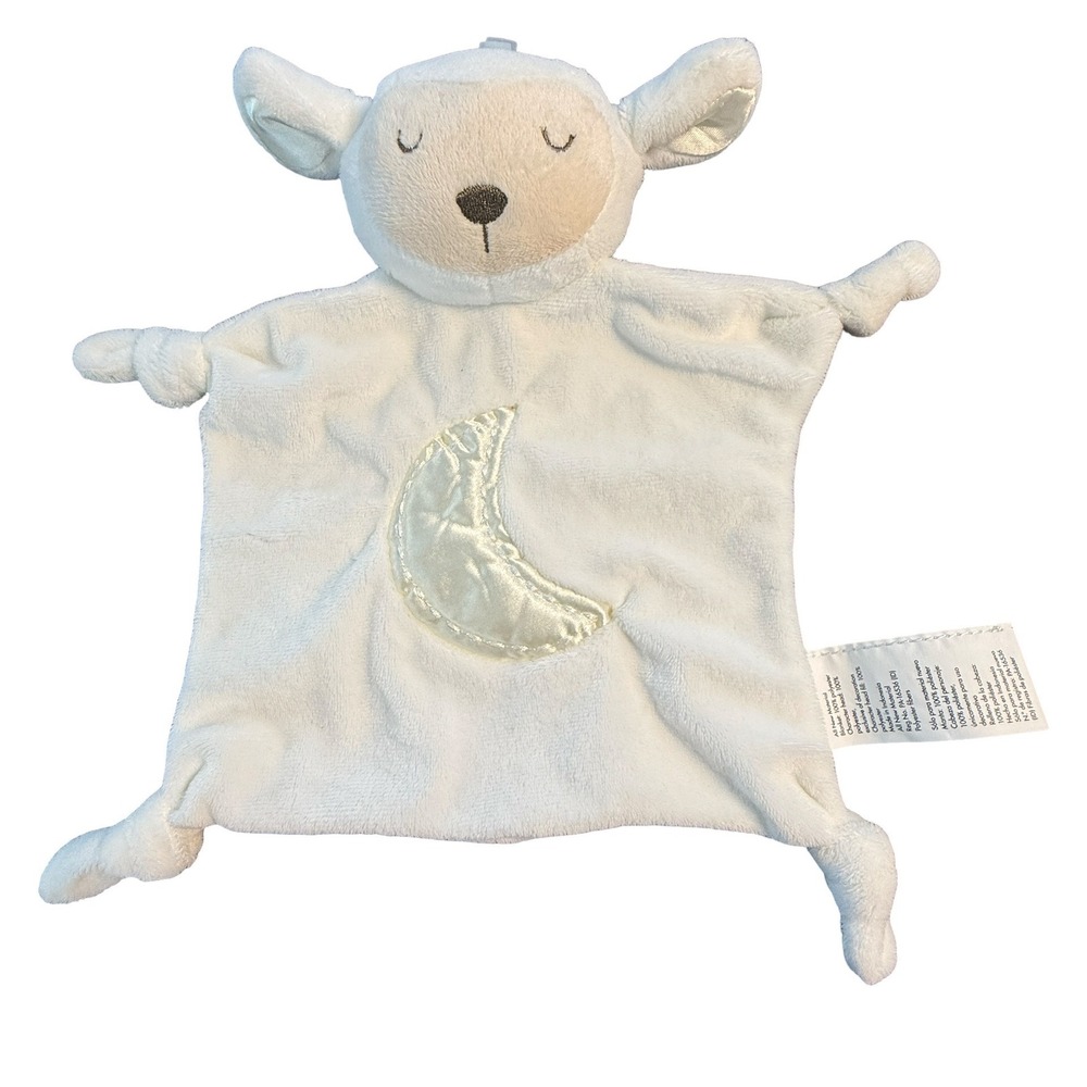 Stepping Stones Cream Lamb Baby Lovey‎ Security Blanket White Moon Plush 16536